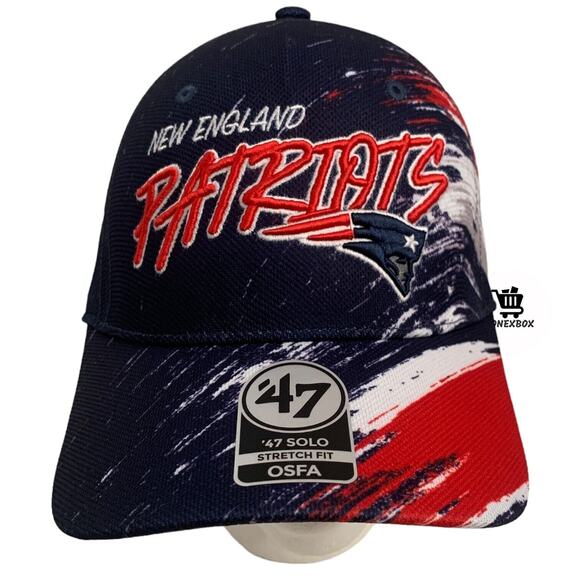 '47 Brand Solo Stretch Fit New England Patriots NFL Football Embroidered Hat Cap - Picture 12 of 12